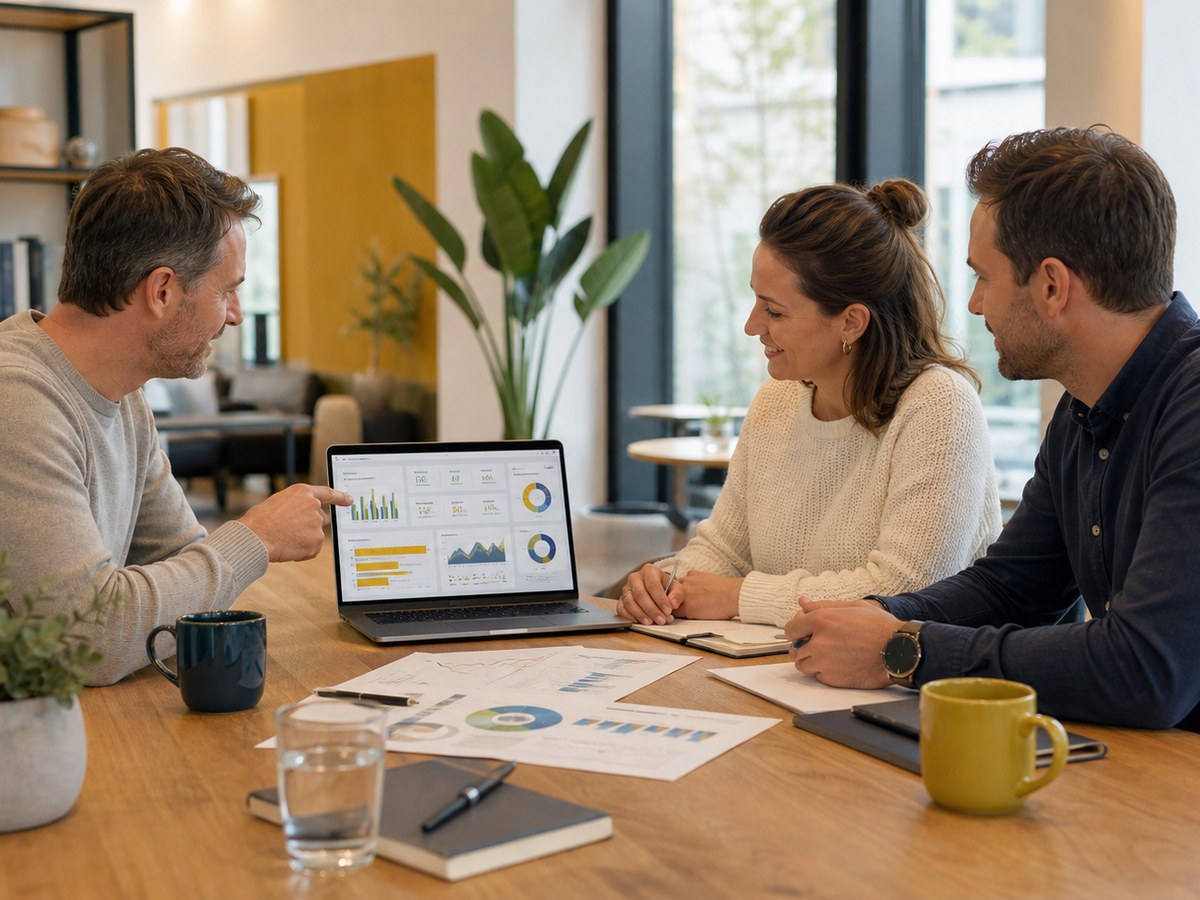 Power BI dashboard op laptop